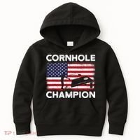 Cornhole Champion American Flag USA July 4th Cornhole Kids Hoodie thumb 0