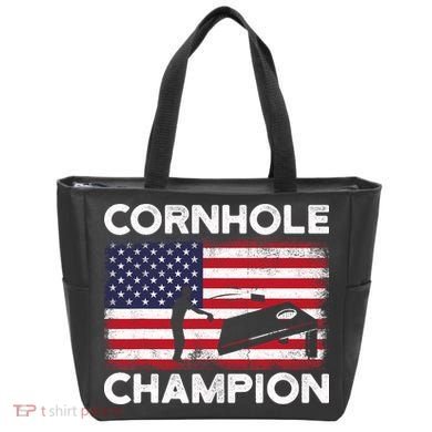 Cornhole Champion American Flag USA July 4th Cornhole Bag