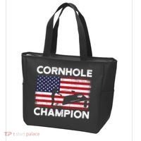 Cornhole Champion American Flag USA July 4th Cornhole Tote Bag thumb 3