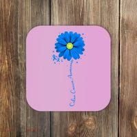 Colon Cancer Awareness Ribbon Daisy Coaster thumb 0