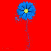Colon Cancer Awareness Ribbon Daisy Santa Hat thumb 1