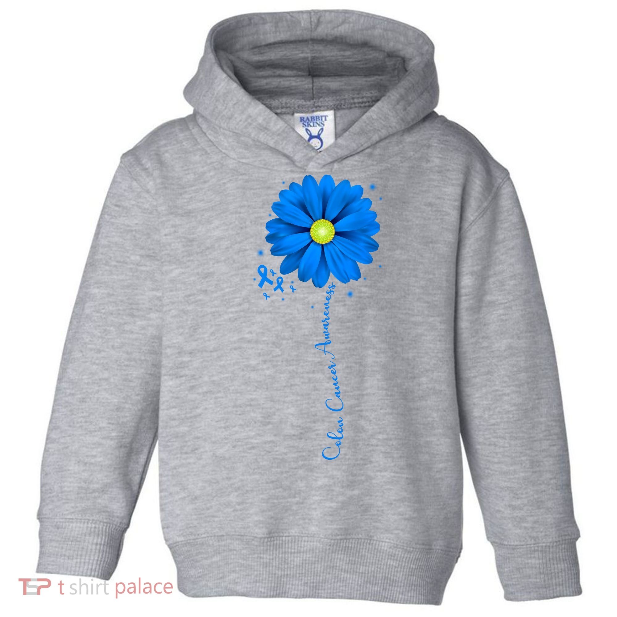 Colon Cancer Awareness Ribbon Daisy Toddler Hoodie