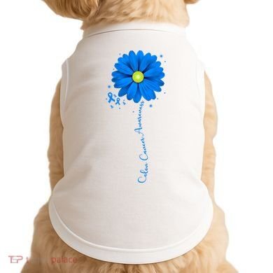 Colon Cancer Awareness Ribbon Daisy Doggie Tank