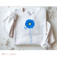 Colon Cancer Awareness Ribbon Daisy Sweatshirt thumb 2