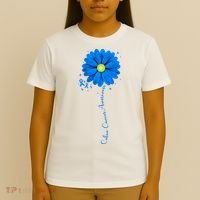 Colon Cancer Awareness Ribbon Daisy T-Shirt thumb 4