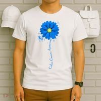 Colon Cancer Awareness Ribbon Daisy T-Shirt thumb 6