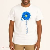 Colon Cancer Awareness Ribbon Daisy Tall T-Shirt thumb 2