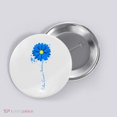 Colon Cancer Awareness Ribbon Daisy Button