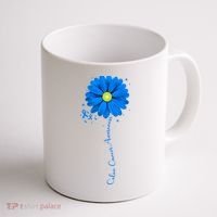 Colon Cancer Awareness Ribbon Daisy Coffee Mug thumb 1