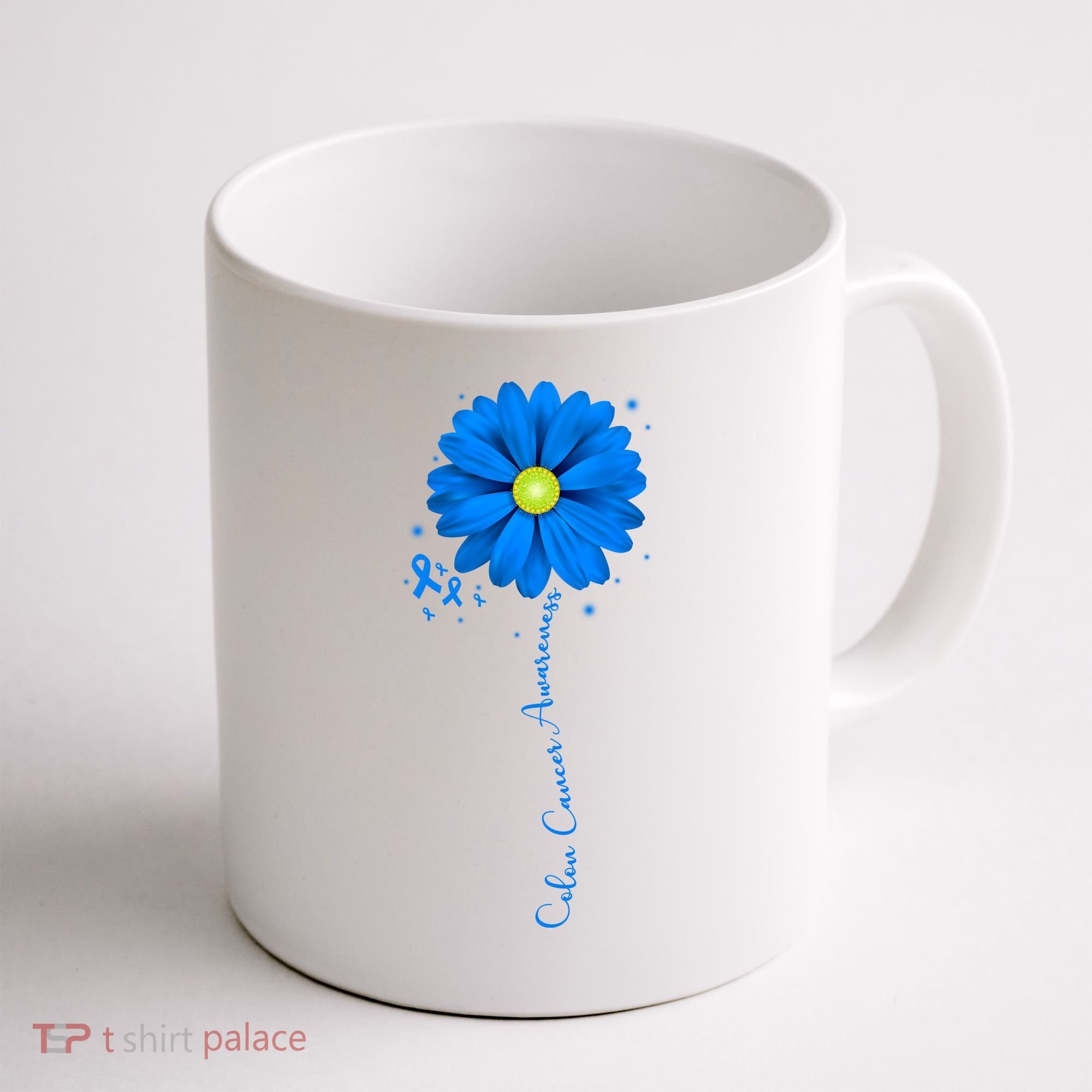 Colon Cancer Awareness Ribbon Daisy Coffee Mug