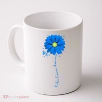 Colon Cancer Awareness Ribbon Daisy Coffee Mug thumb 0