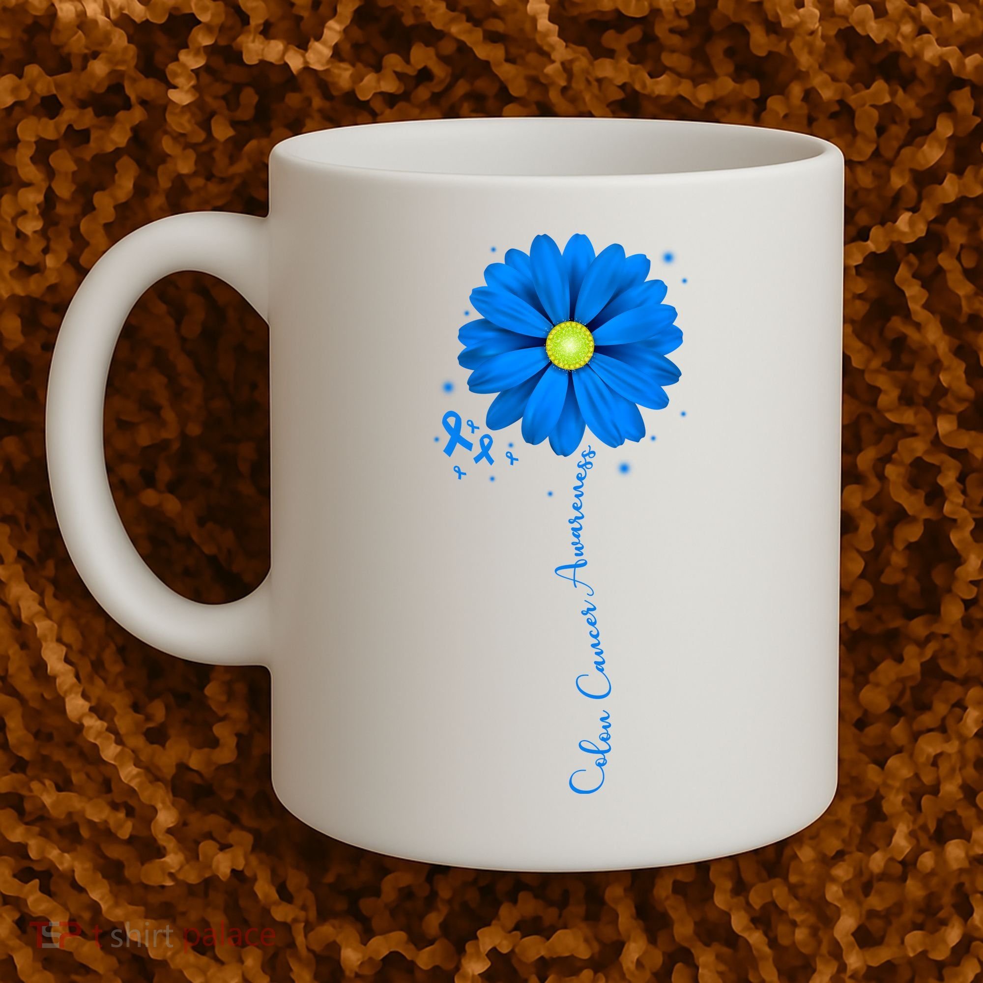 Colon Cancer Awareness Ribbon Daisy Coffee Mug