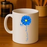 Colon Cancer Awareness Ribbon Daisy Coffee Mug thumb 4