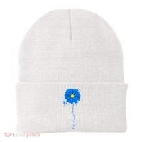 Colon Cancer Awareness Ribbon Daisy Beanie thumb 0