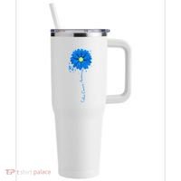 Colon Cancer Awareness Ribbon Daisy 40oz Vacuum Insulated Stainless Steel Travel Tumbler thumb 0