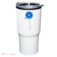 Colon Cancer Awareness Ribbon Daisy Tumbler thumb 0