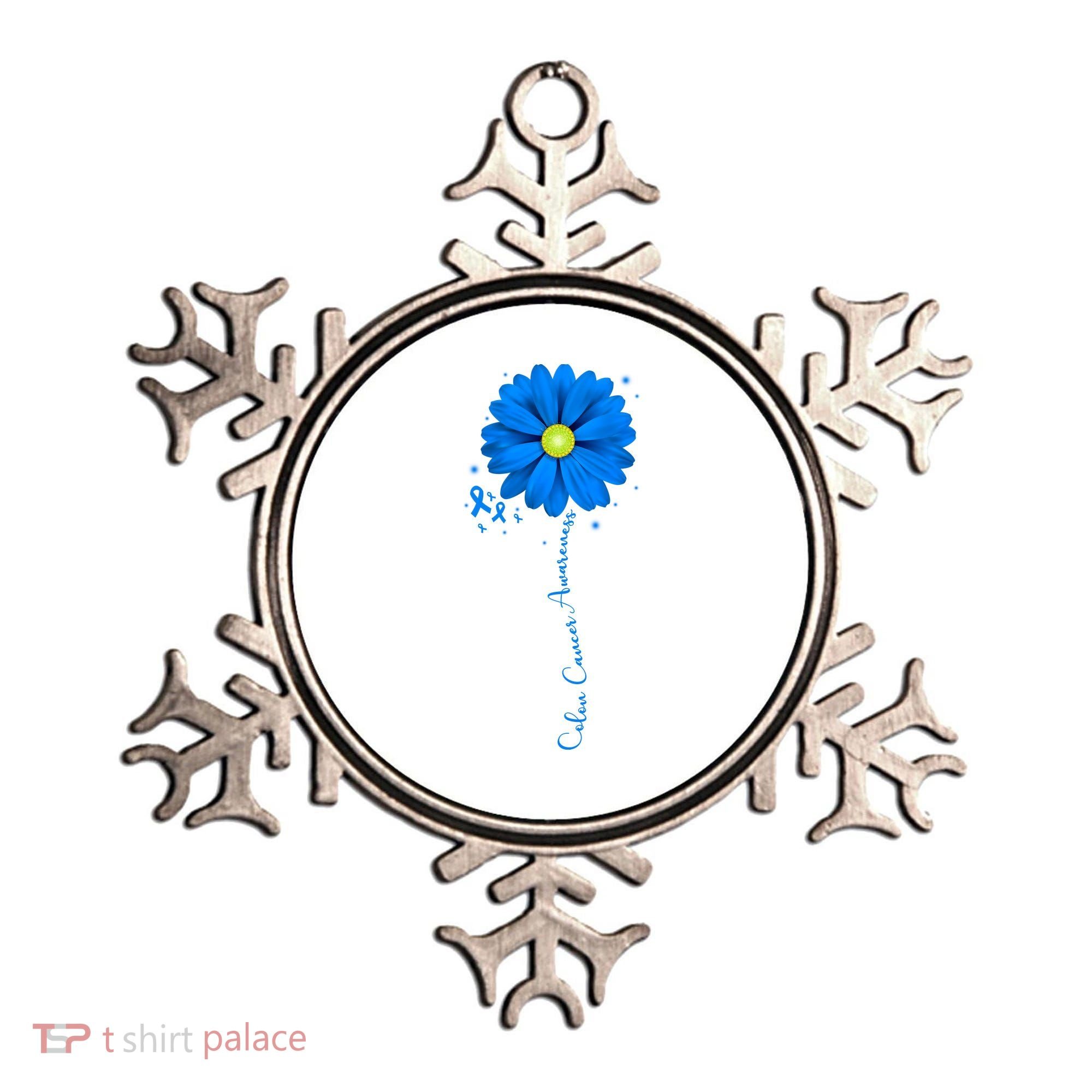 Colon Cancer Awareness Ribbon Daisy Ornament