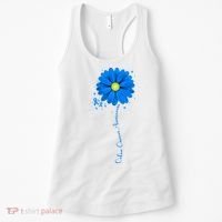 Colon Cancer Awareness Ribbon Daisy Women's Tank Top thumb 0