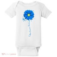 Colon Cancer Awareness Ribbon Daisy Baby Bodysuit thumb 0