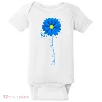 Colon Cancer Awareness Ribbon Daisy Baby Bodysuit thumb 0