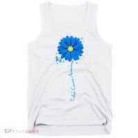 Colon Cancer Awareness Ribbon Daisy Tank Top thumb 0