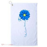 Colon Cancer Awareness Ribbon Daisy Golf Towel thumb 0