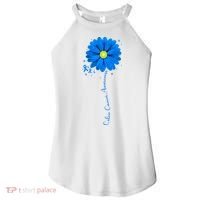 Colon Cancer Awareness Ribbon Daisy Women's Perfect Tri Rocker Tank thumb 0