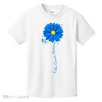Colon Cancer Awareness Ribbon Daisy Kids T-Shirt thumb 0