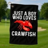 Cool Crawfish Art For Lobster Crawdad Boil Food Golf Towel thumb 1