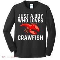 Cool Crawfish Art For Lobster Crawdad Boil Food Kids Long Sleeve Shirt thumb 0