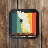 Cool Cockatoo Art For Women Parrot Lover Goffin Cockatoo Coaster thumb 0