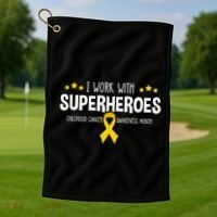Childhood Cancer Awareness Rn Nurse Pediatric Oncology Golf Towel thumb 1