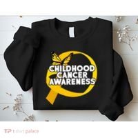 Childhood Cancer Awareness Butterfly Ribbon Sweatshirt thumb 2