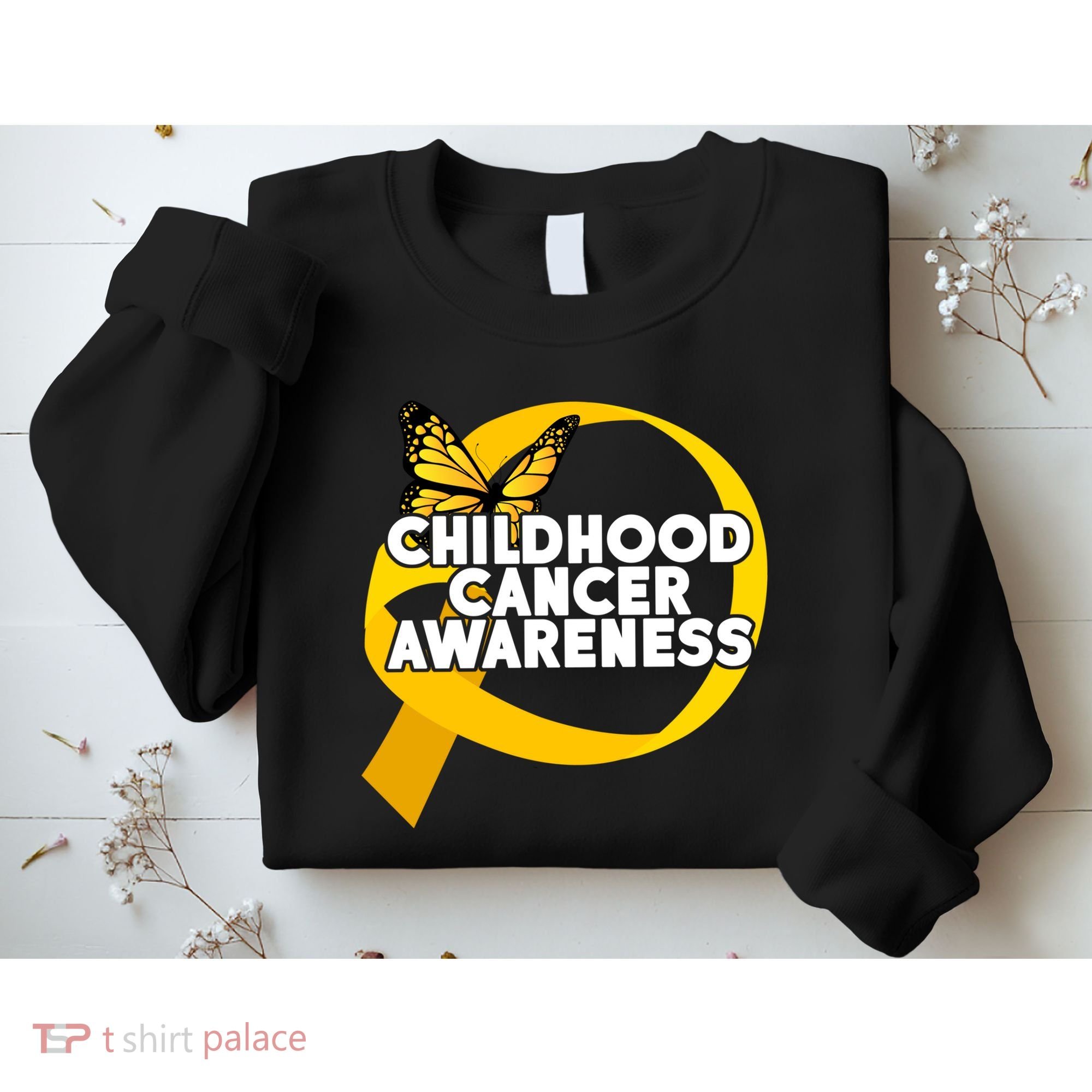 Childhood Cancer Awareness Butterfly Ribbon Sweatshirt
