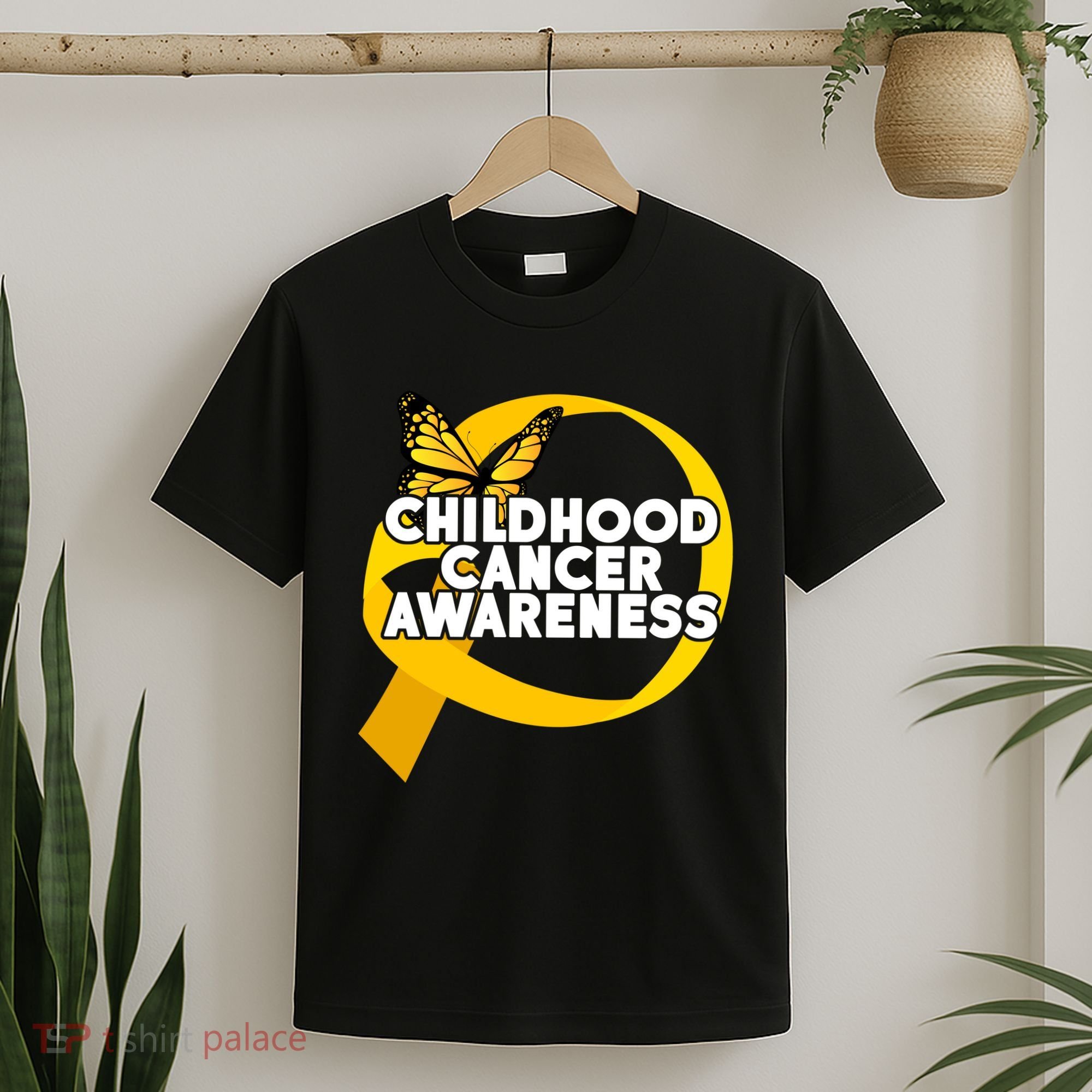 Childhood Cancer Awareness Butterfly Ribbon T-Shirt