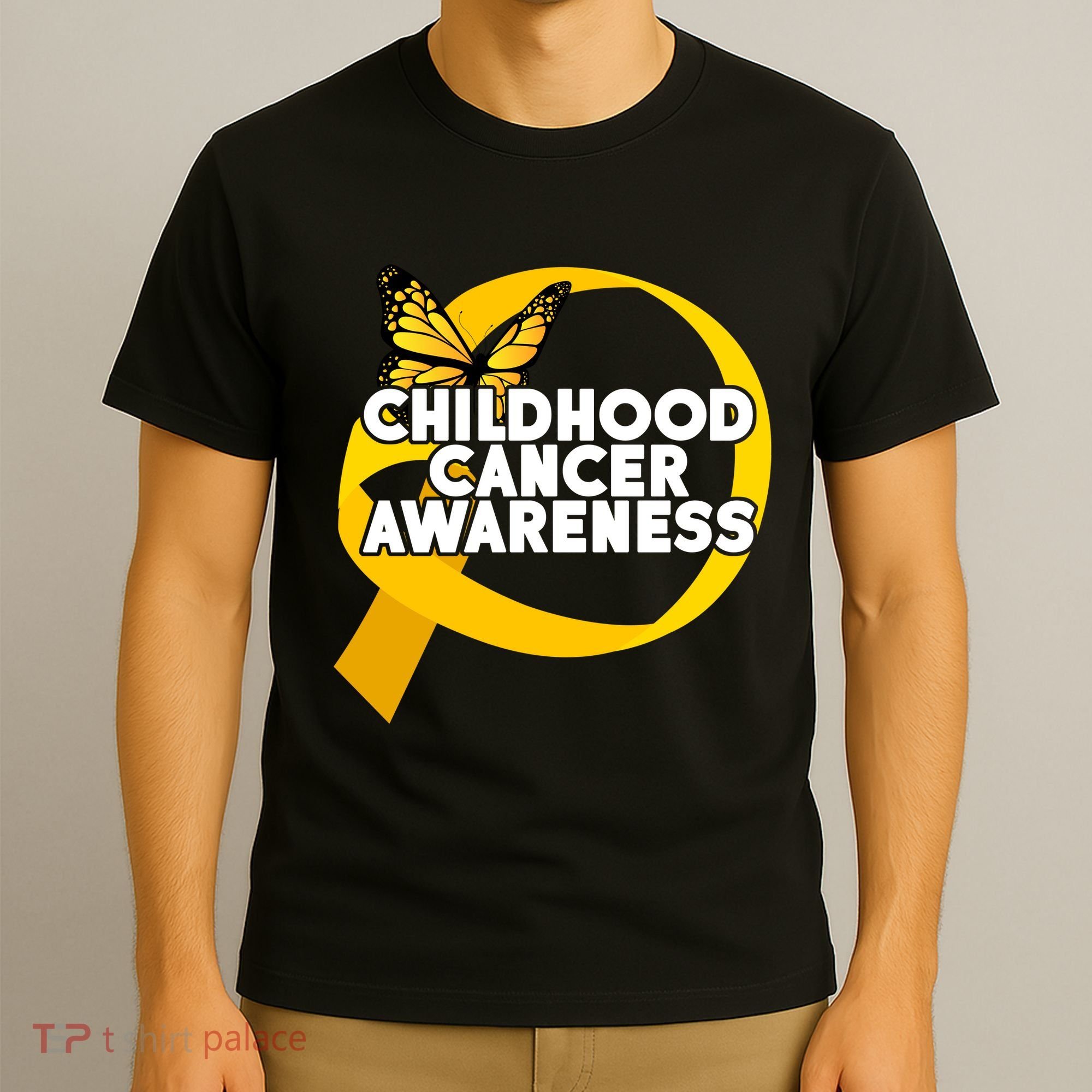 Childhood Cancer Awareness Butterfly Ribbon T-Shirt