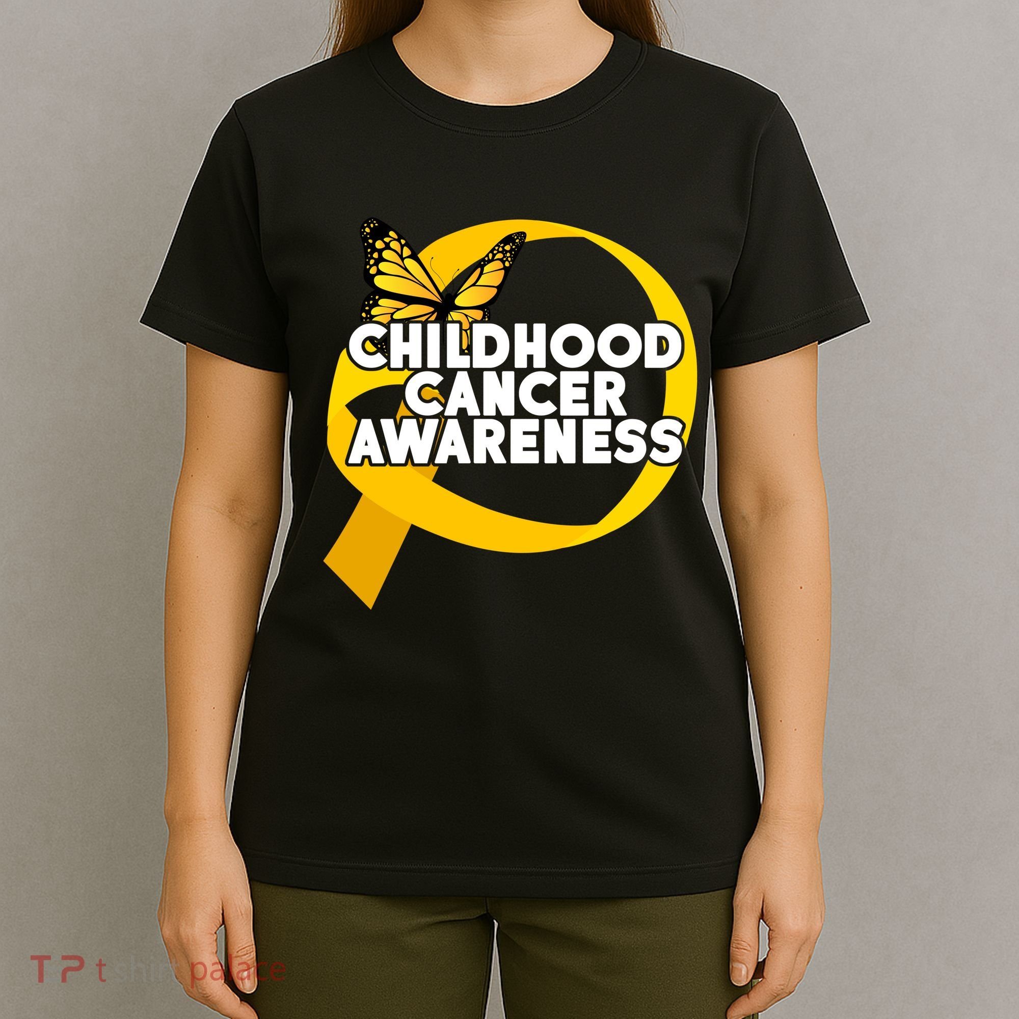 Childhood Cancer Awareness Butterfly Ribbon T-Shirt