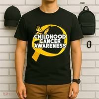 Childhood Cancer Awareness Butterfly Ribbon T-Shirt thumb 6