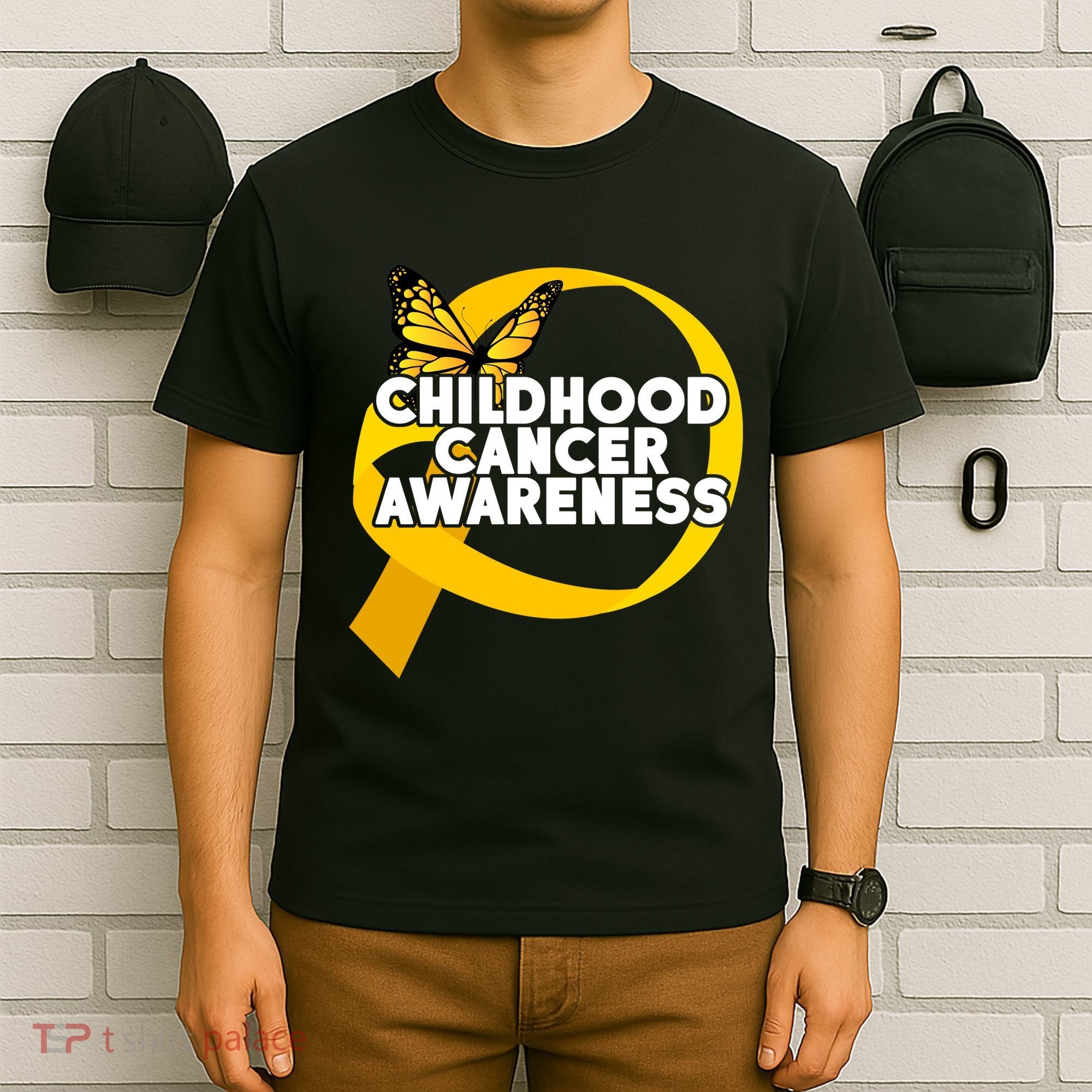 Childhood Cancer Awareness Butterfly Ribbon T-Shirt