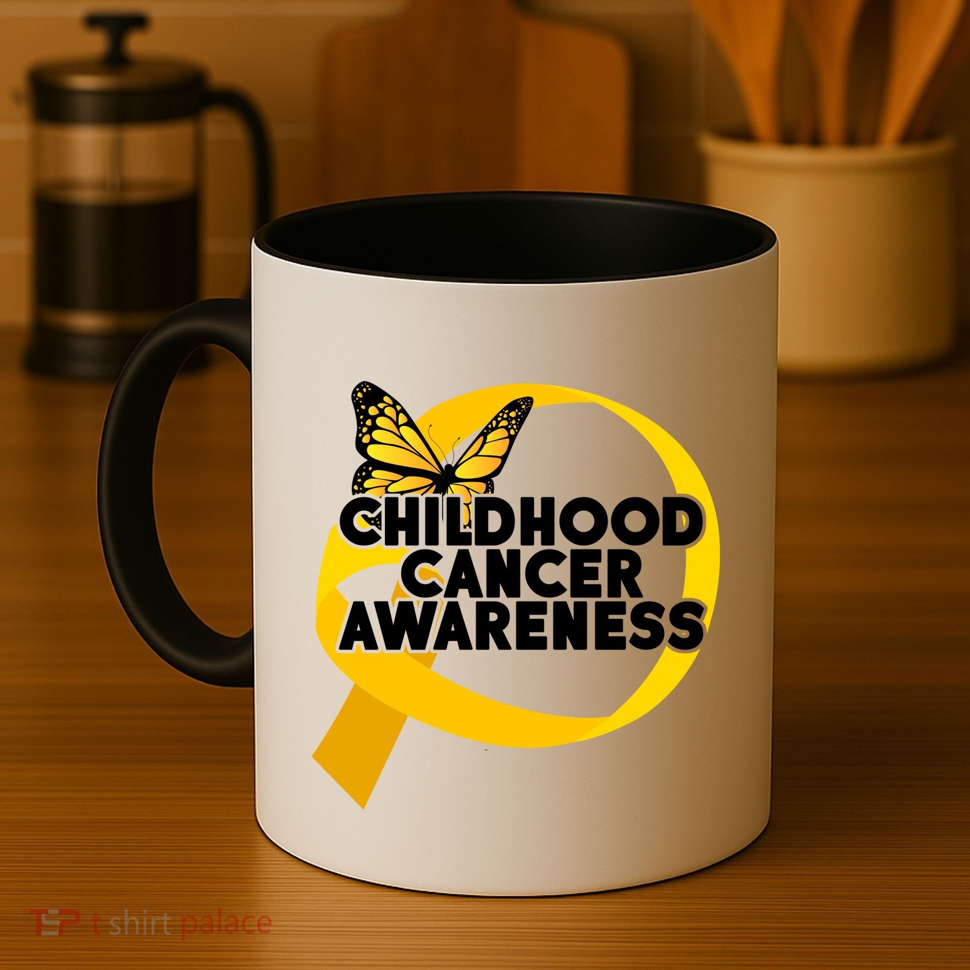 Childhood Cancer Awareness Butterfly Ribbon Coffee Mug