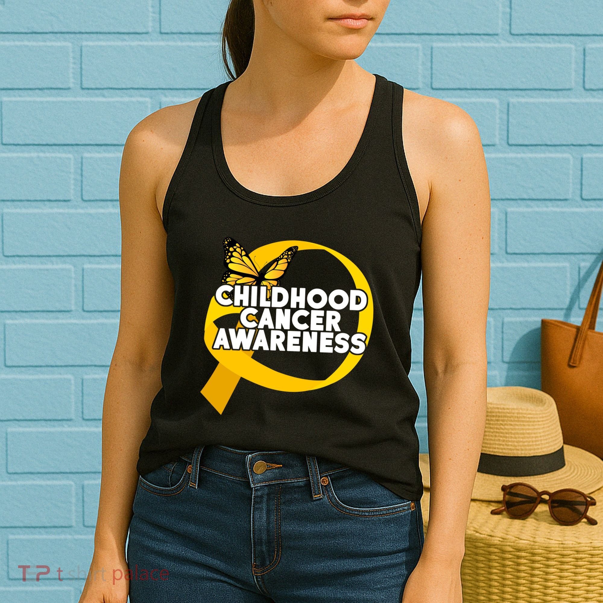 Childhood Cancer Awareness Butterfly Ribbon Women's Tank Top