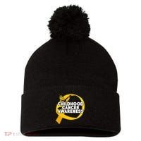 Childhood Cancer Awareness Butterfly Ribbon Pom Pom 12in Knit Beanie thumb 0