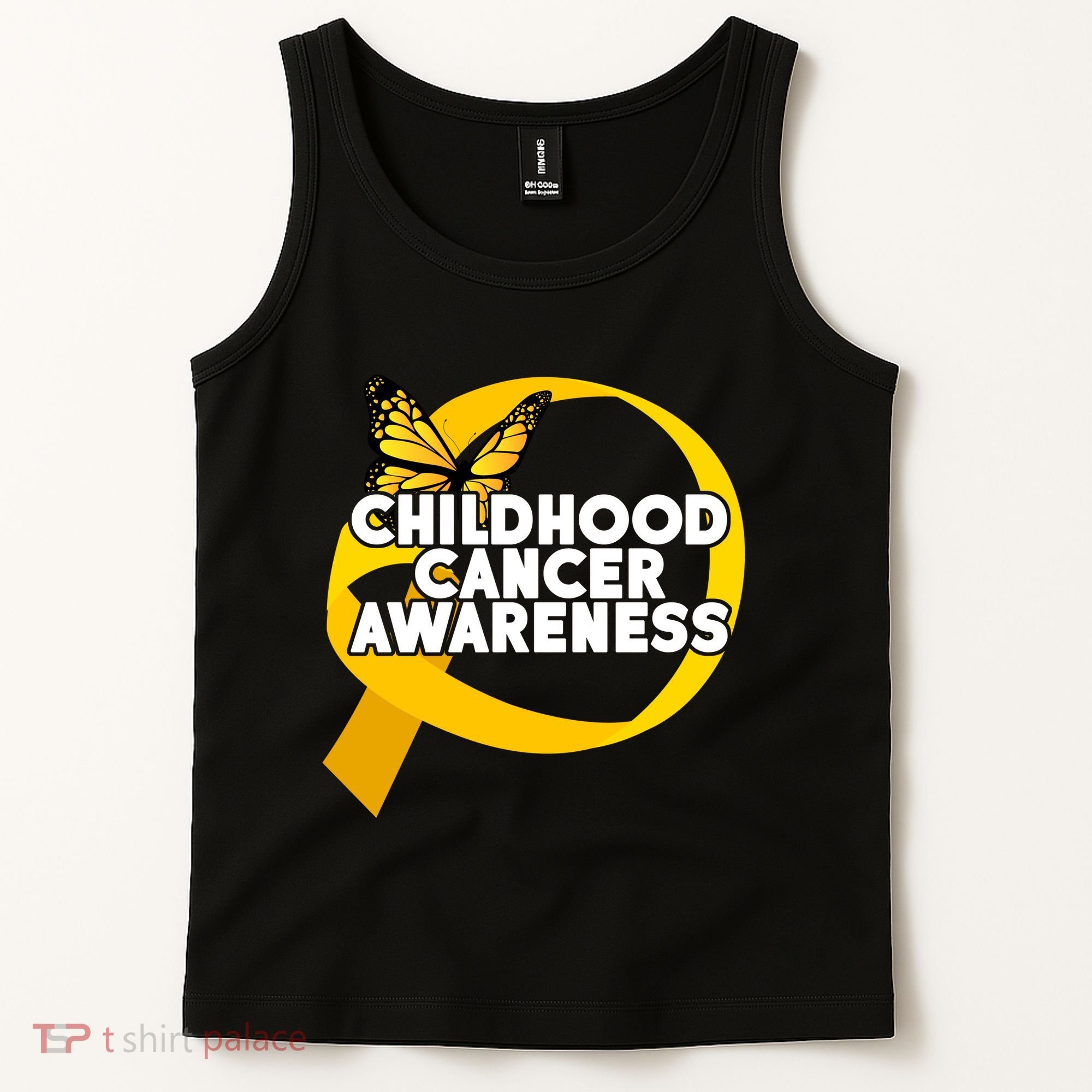 Childhood Cancer Awareness Butterfly Ribbon Tank Top