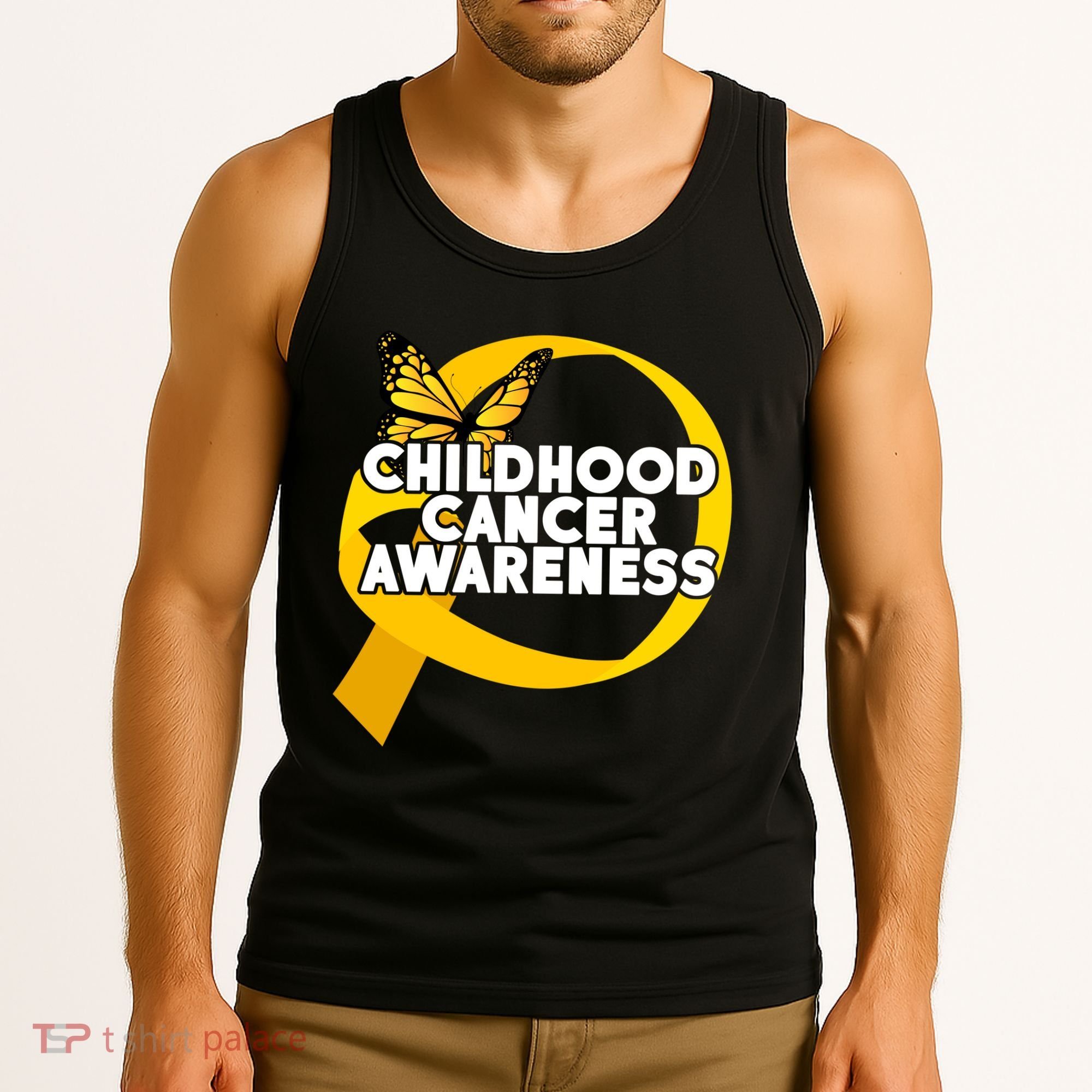 Childhood Cancer Awareness Butterfly Ribbon Tank Top