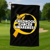 Childhood Cancer Awareness Butterfly Ribbon Golf Towel thumb 1