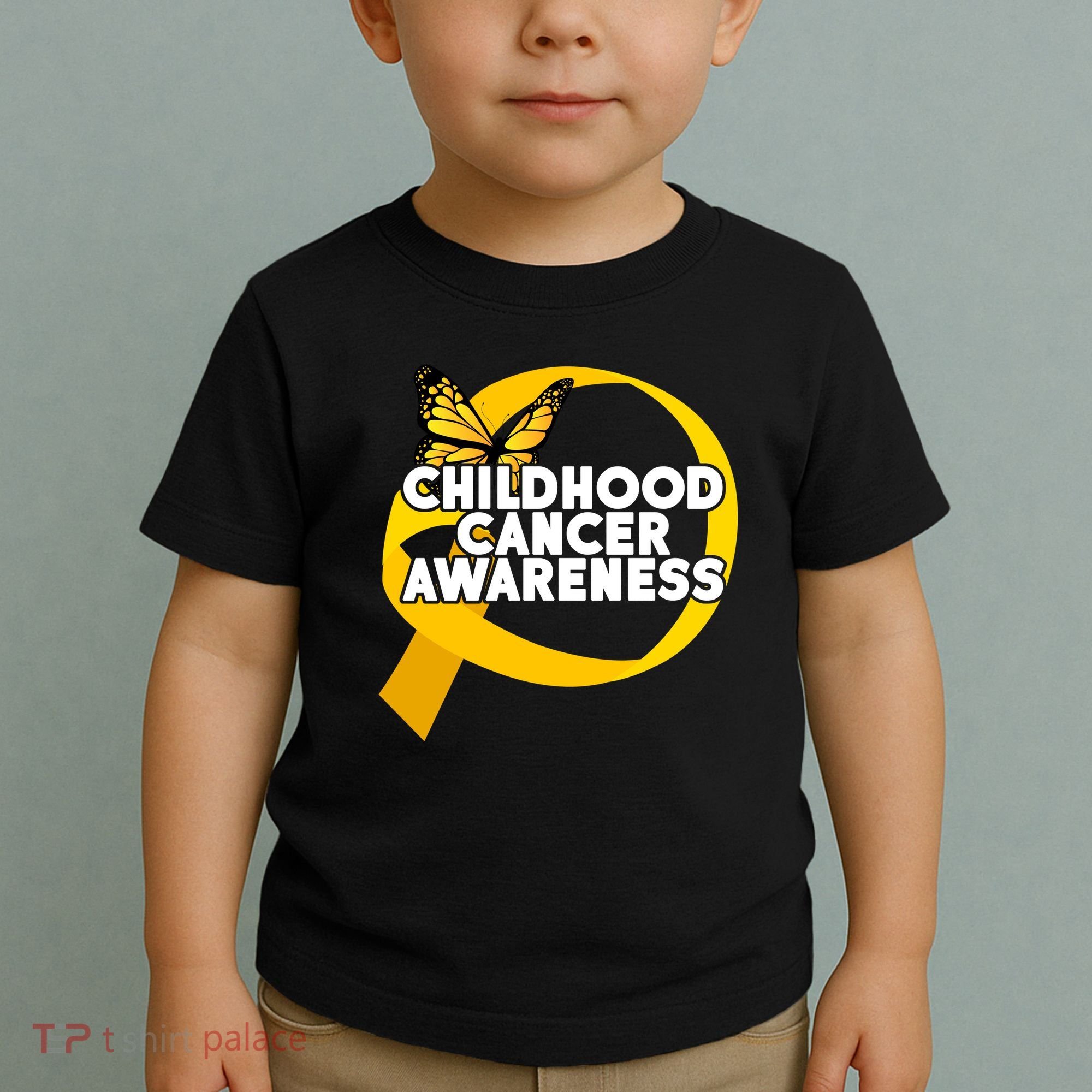 Childhood Cancer Awareness Butterfly Ribbon Toddler T-Shirt