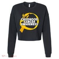 Childhood Cancer Awareness Butterfly Ribbon Cropped Pullover Crew thumb 0
