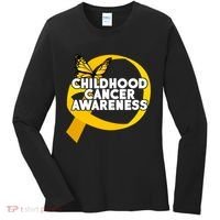 Childhood Cancer Awareness Butterfly Ribbon Women's Long Sleeve Shirt thumb 0
