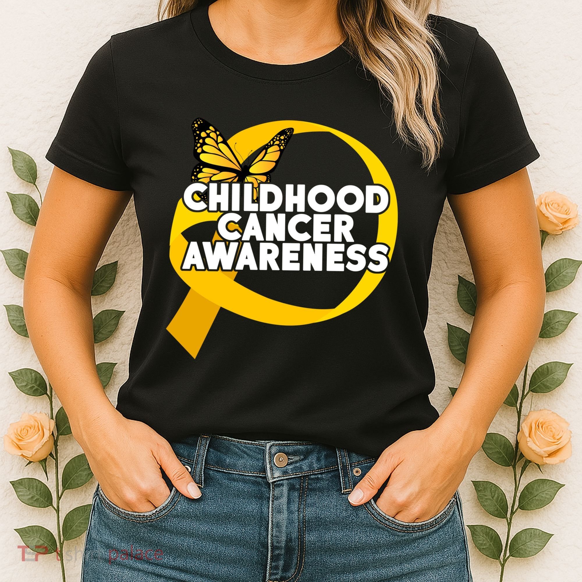 Childhood Cancer Awareness Butterfly Ribbon Women's T-Shirt