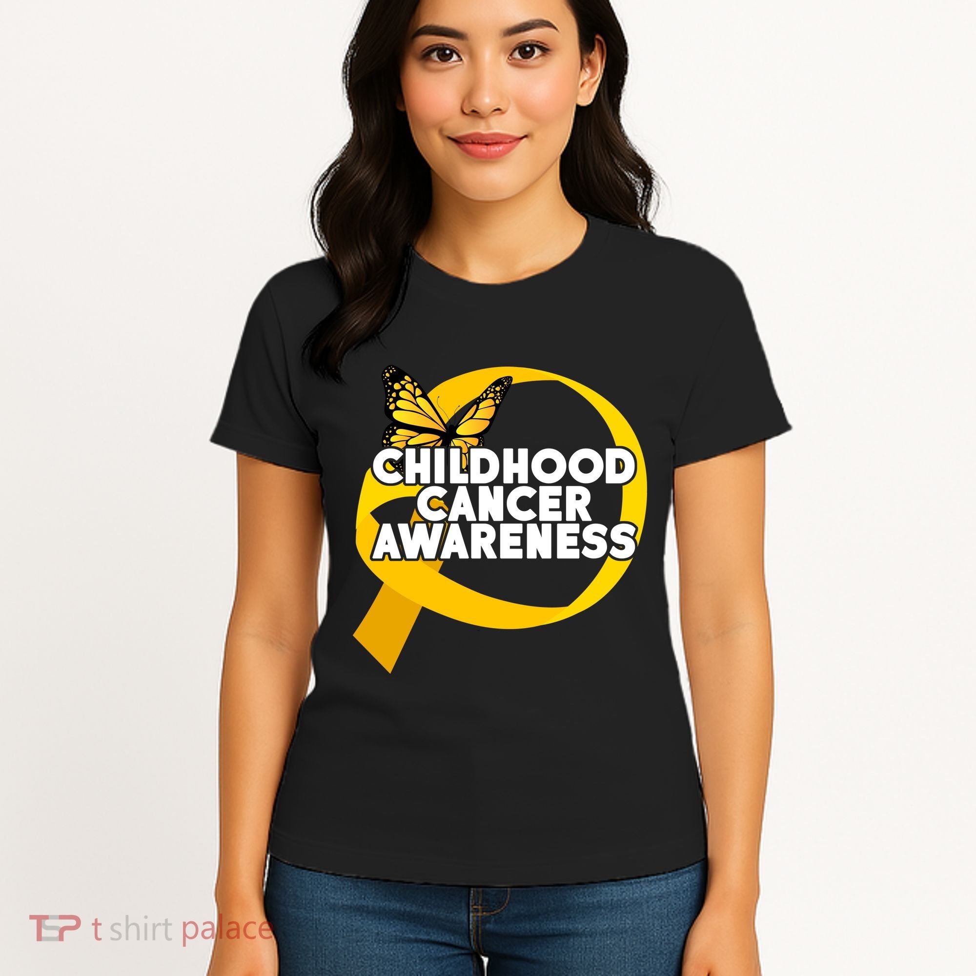 Childhood Cancer Awareness Butterfly Ribbon Women's T-Shirt